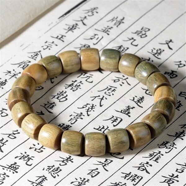 Sandalwood Straight-Cut Barrel Bead Bracelet